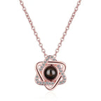 100 languages of love necklace Projection Pendant Necklace For Women Crystal Jewelry nowadaysfashion