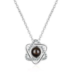100 languages of love necklace Projection Pendant Necklace For Women Crystal Jewelry nowadaysfashion