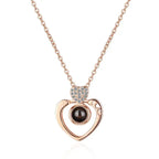 100 languages of love necklace Projection Pendant Necklace For Women Crystal Jewelry nowadaysfashion
