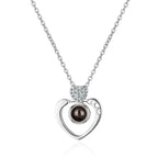100 languages of love necklace Projection Pendant Necklace For Women Crystal Jewelry nowadaysfashion
