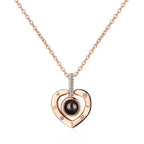 100 languages of love necklace Projection Pendant Necklace For Women Crystal Jewelry nowadaysfashion