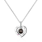 100 languages of love necklace Projection Pendant Necklace For Women Crystal Jewelry nowadaysfashion