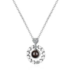 100 languages of love necklace Projection Pendant Necklace For Women Crystal Jewelry nowadaysfashion