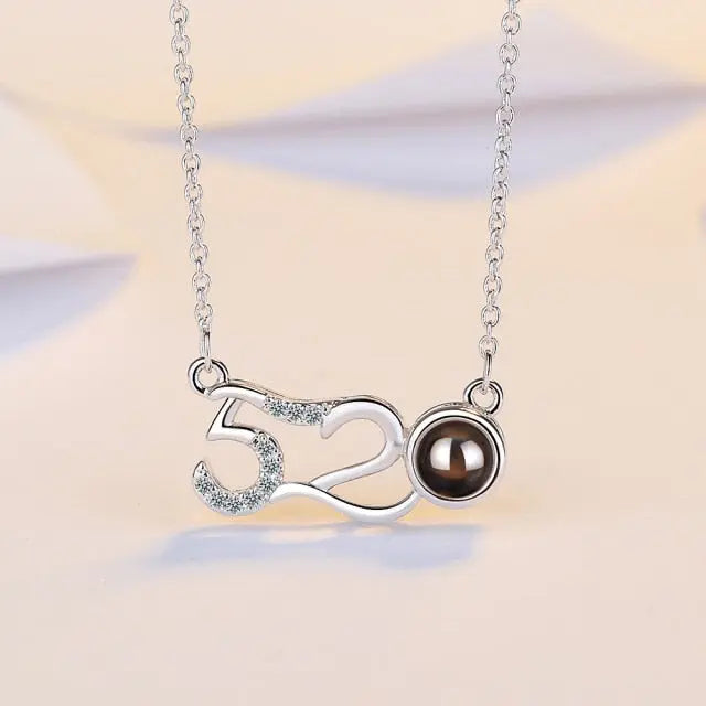 100 languages of love necklace Projection Pendant Necklace For Women Crystal Jewelry nowadaysfashion