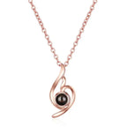100 languages of love necklace Projection Pendant Necklace For Women Crystal Jewelry nowadaysfashion