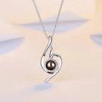 100 languages of love necklace Projection Pendant Necklace For Women Crystal Jewelry nowadaysfashion