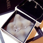 Ins New Arrive Zirconia Butterfly Necklace Charm Bling CZ Rose Gold Butterfly Jewelry nowadaysfashion