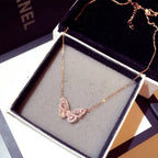 Ins New Arrive Zirconia Butterfly Necklace Charm Bling CZ Rose Gold Butterfly Jewelry nowadaysfashion