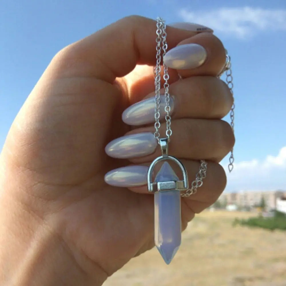 nowadaysfashion Crystals Necklace Bohemian Hexagon Opal Pendant Necklace nowadaysfashion