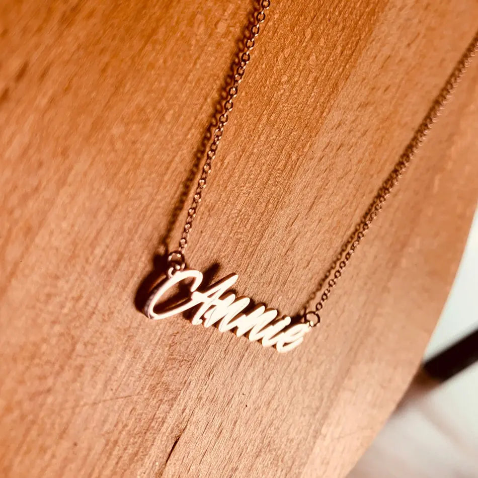 nowadaysfashion Stainless Steel Initial Name Necklace Custom Personalized Letter Choker Necklace Pendant Nameplate nowadaysfashion