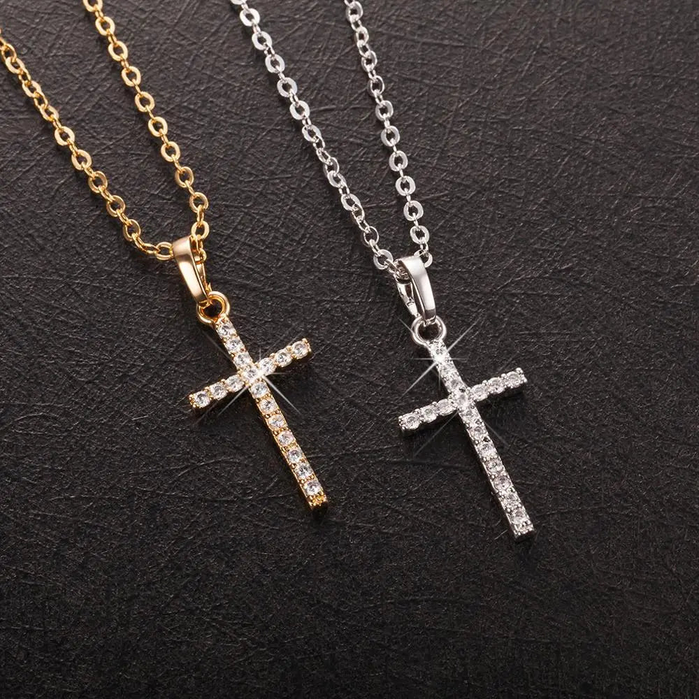Cross Pendants Gold Black Color Crystal Jesus Cross Pendant Jesus necklace nowadaysfashion