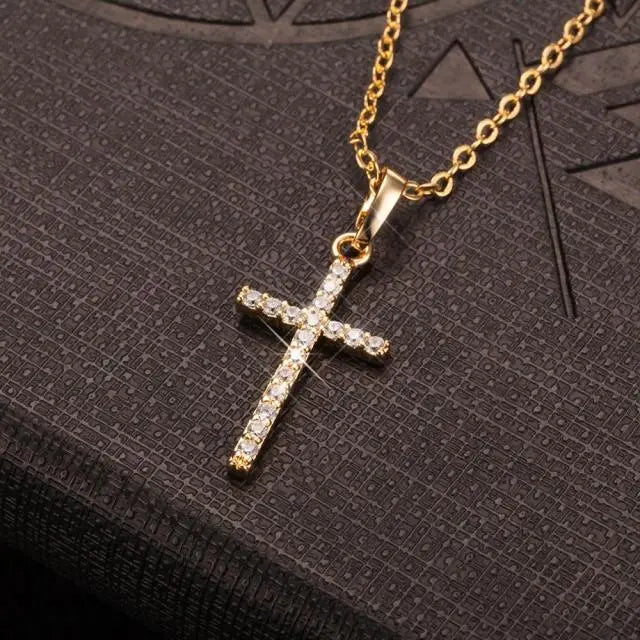 Cross Pendants Gold Black Color Crystal Jesus Cross Pendant Jesus necklace nowadaysfashion