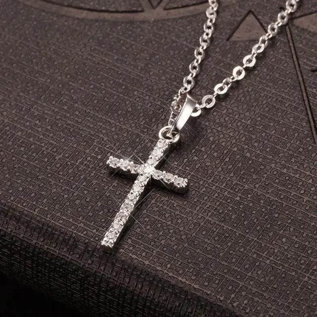 Cross Pendants Gold Black Color Crystal Jesus Cross Pendant Jesus necklace nowadaysfashion