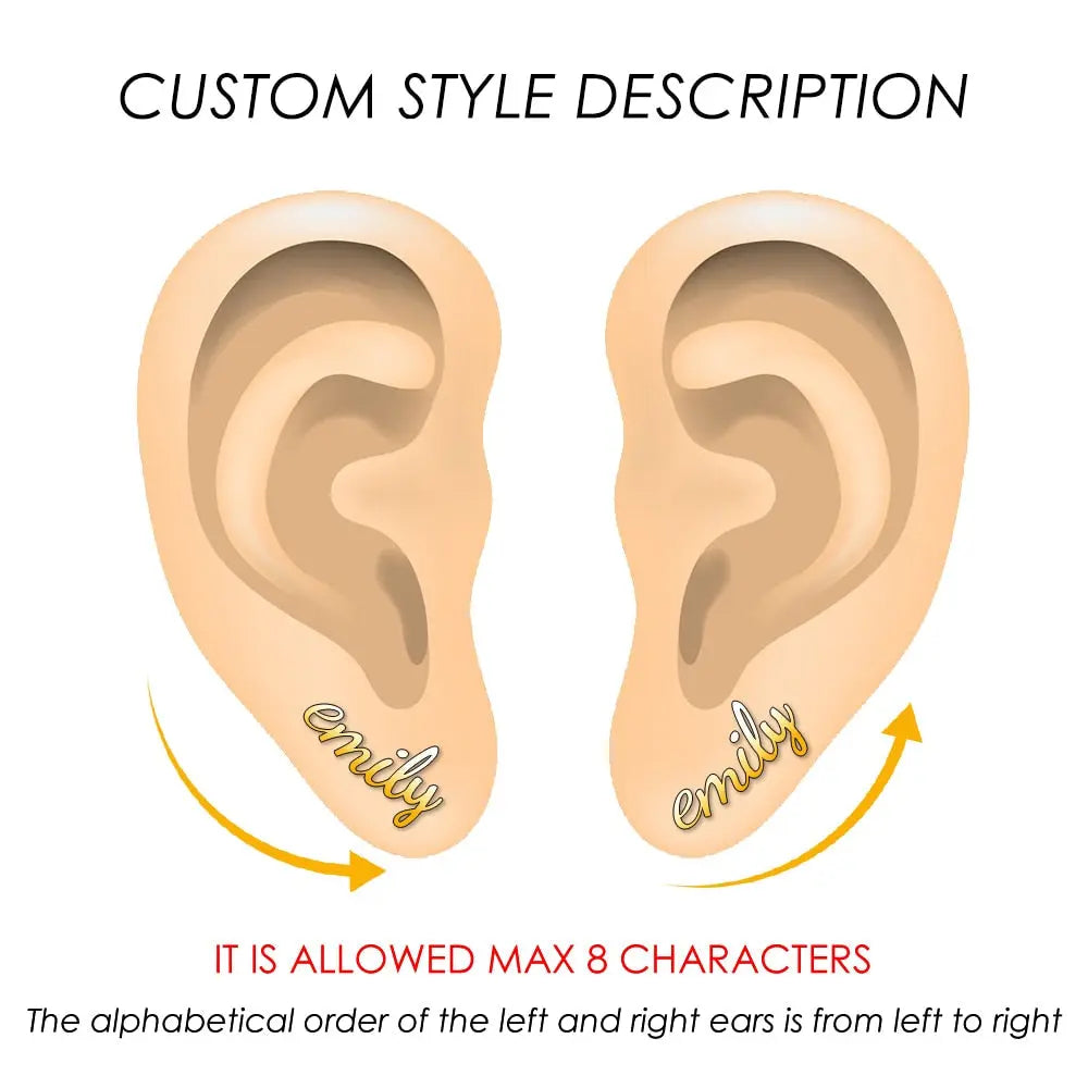 nowadaysfashion Customized Name Earrings for women Gold Personalized Letter Stud earrings nowadaysfashion