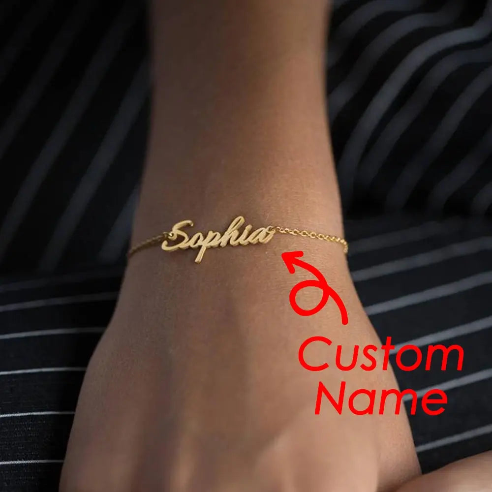 nowadaysfashion Customized Name Bracelet for women Gold Personalized Letter nowadaysfashion