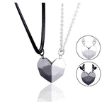 2pcs matching necklaces for couples Magnetic Lovers Heart necklaces Suction Wishing Stone nowadaysfashion