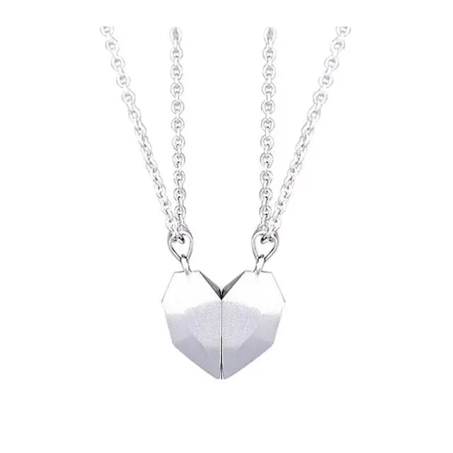 2pcs matching necklaces for couples Magnetic Lovers Heart necklaces Suction Wishing Stone nowadaysfashion