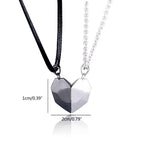 2pcs matching necklaces for couples Magnetic Lovers Heart necklaces Suction Wishing Stone nowadaysfashion