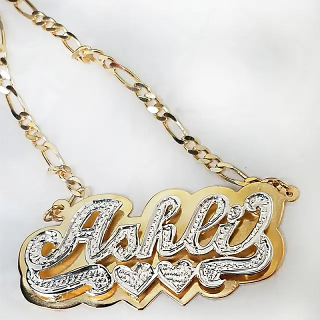 nowadaysfashion Double plate name chokers Silver name chokers Personalized Curb chain name chokers Name plate necklace nowadaysfashion