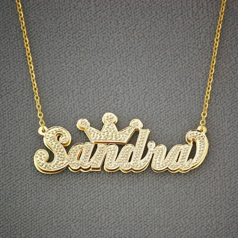 nowadaysfashion Gothic Name Crown Necklace For Women Custom Nameplate Necklace Personality Chain Necklace nowadaysfashion