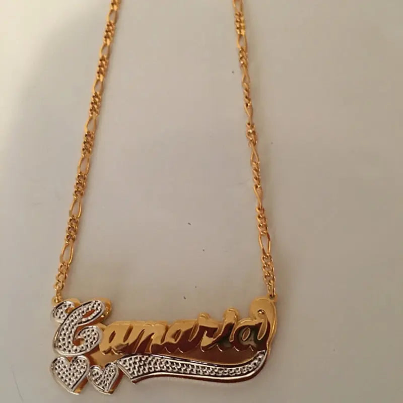 nowadaysfashion Custom Name Necklace Personality Stainless Steel Gold Choker Nameplate Pendant Necklace nowadaysfashion