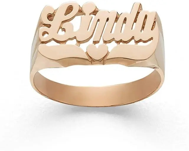 Personalized Carved Name Rings Initial Ring Name Rings Personalized 18K Gold-Plated Rings nowadaysfashion