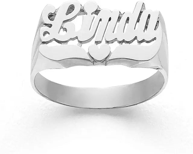 Personalized Carved Name Rings Initial Ring Name Rings Personalized 18K Gold-Plated Rings nowadaysfashion