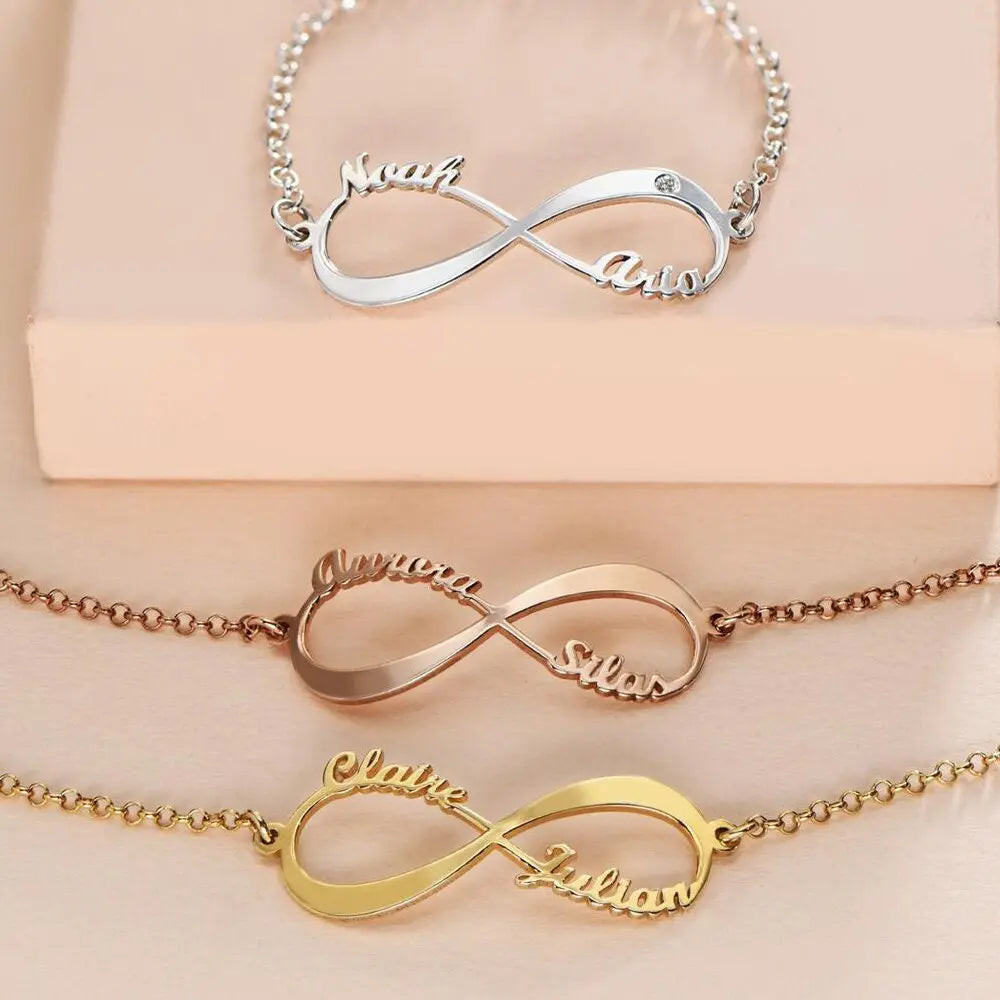 Customized 4 Name infinity bracelet for women nowadaysfashion
