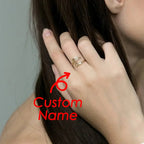 Customized 2 Name Ring for women Gold Personalized Letter nowadaysfashion