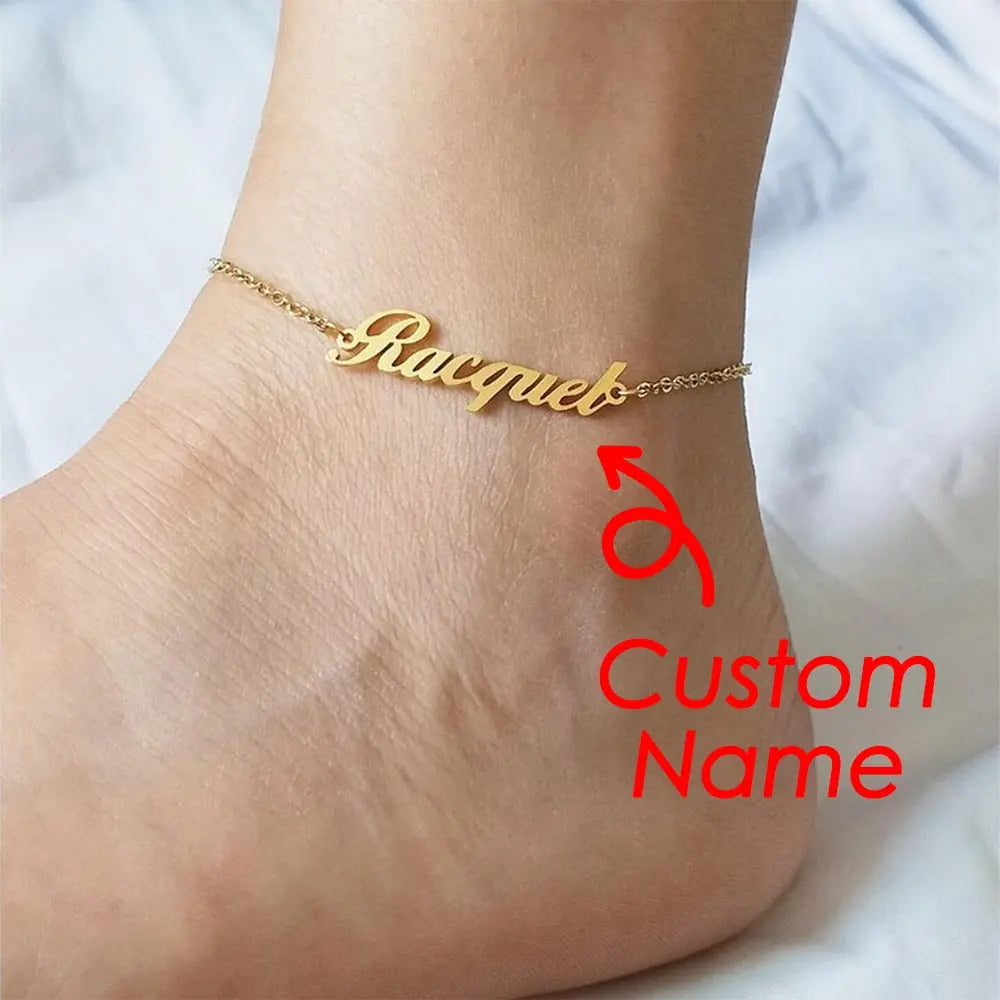 nowadaysfashion Customized Name Anklet for women Gold Personalized Letter nowadaysfashion