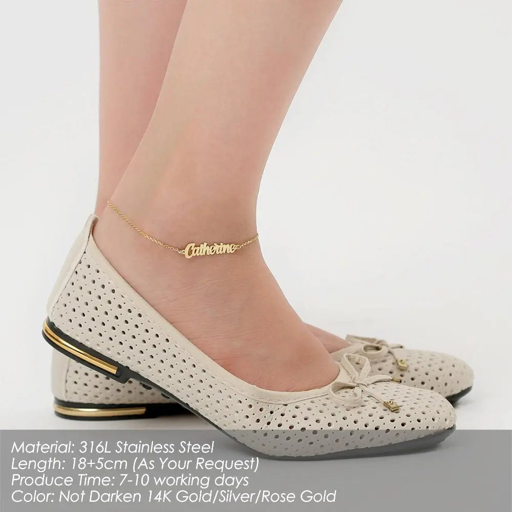 nowadaysfashion Customized Name Anklet for women Gold Personalized Letter nowadaysfashion
