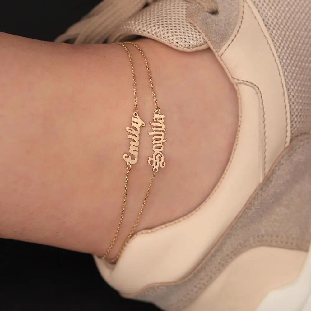 nowadaysfashion Customized Name Anklet for women Gold Personalized Letter nowadaysfashion