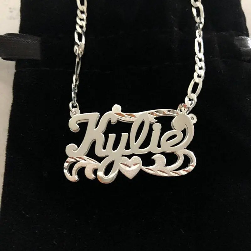 nowadaysfashion Custom Name Necklace Women Double Plated Gothic Nameplate Personalized Customized nowadaysfashion
