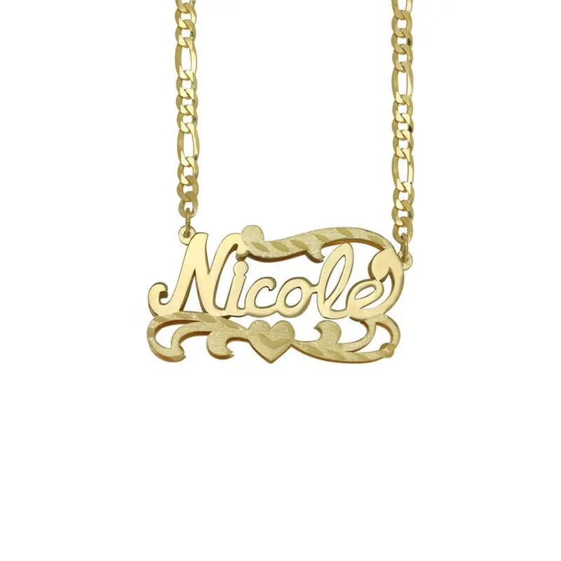 nowadaysfashion Custom Name Necklace Women Double Plated Gothic Nameplate Personalized Customized nowadaysfashion