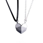 2PCS/set Personalized Custom Name Date Wishing Stone Heart Magnetic Couple Necklace Birthday Gift nowadaysfashion