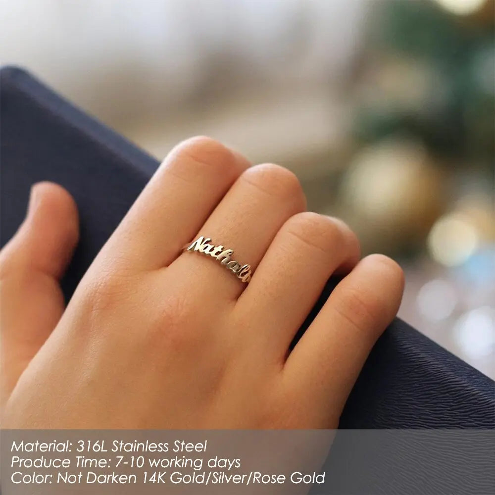 Customized Name Ring for Women Gold Personalized Letter nowadaysfashion