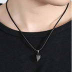 2pcs matching necklaces for couples Magnetic Lovers Heart necklaces Suction Wishing Stone nowadaysfashion