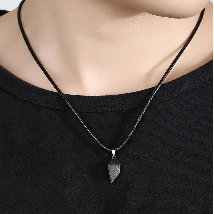 2pcs matching necklaces for couples Magnetic Lovers Heart necklaces Suction Wishing Stone nowadaysfashion