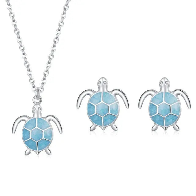 nowadaysfashion Blue Turtle Pendant Necklace Enamel Adjustable Necklace nowadaysfashion