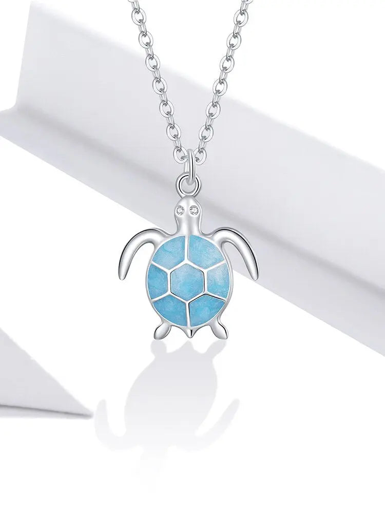 nowadaysfashion Blue Turtle Pendant Necklace Enamel Adjustable Necklace nowadaysfashion