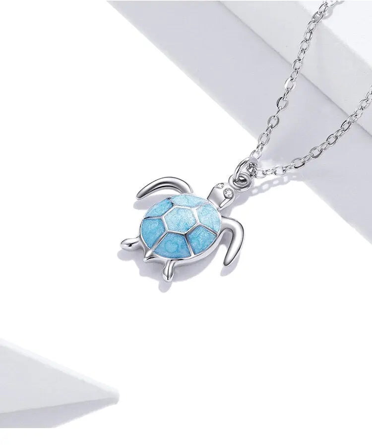 nowadaysfashion Blue Turtle Pendant Necklace Enamel Adjustable Necklace nowadaysfashion