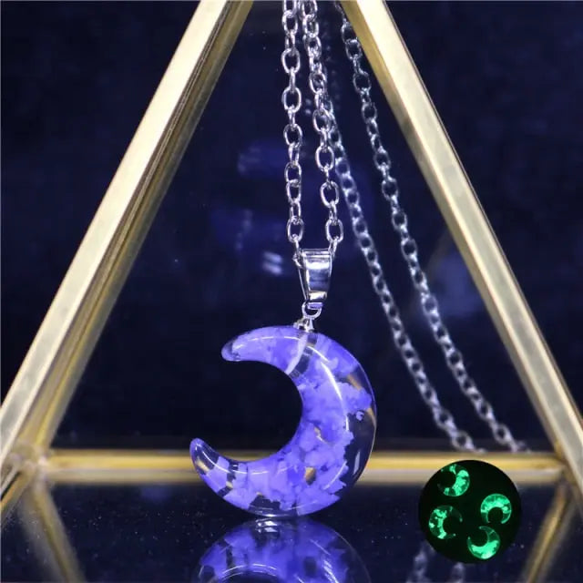 Resin Rould Ball Moon Pendant Necklace Women Blue Sky White Cloud Necklace nowadaysfashion