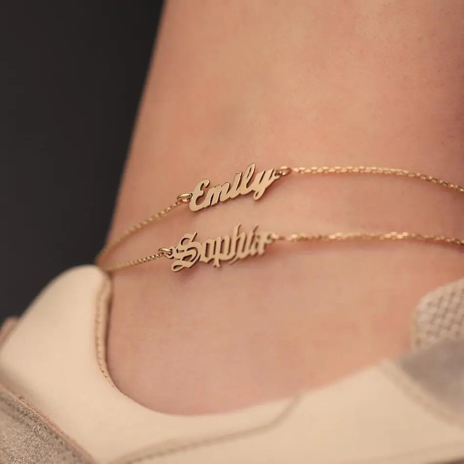 nowadaysfashion Customized Name Anklet for women Gold Personalized Letter nowadaysfashion
