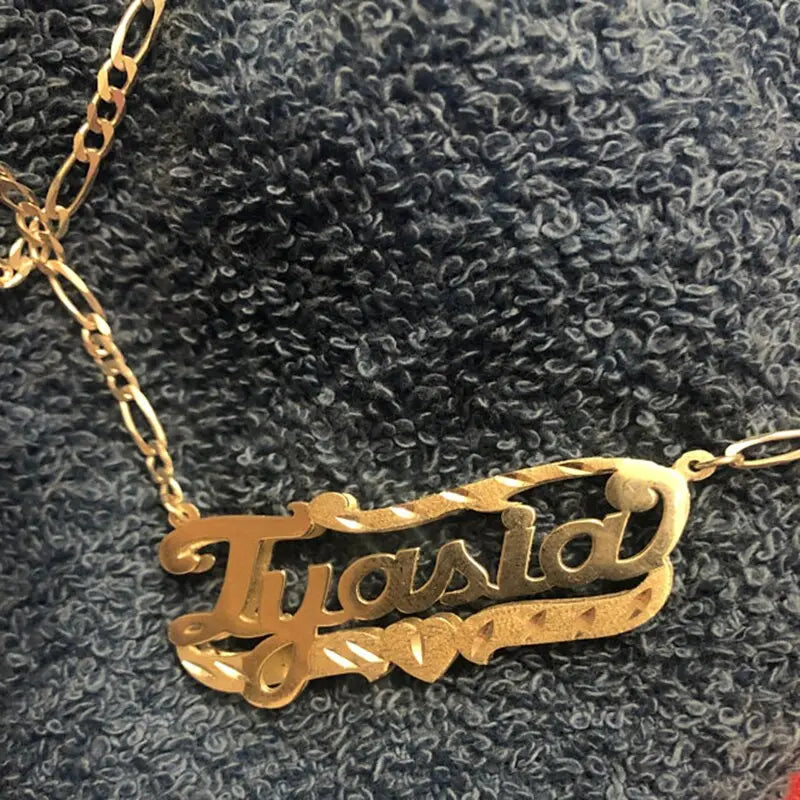 nowadaysfashion Name Necklace Double Name Plate Custom Nameplate Necklace nowadaysfashion