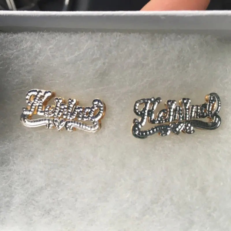 Personalized Name Earring For Women Stainless Steel Custom Gold Nameplate Stud Earring nowadaysfashion