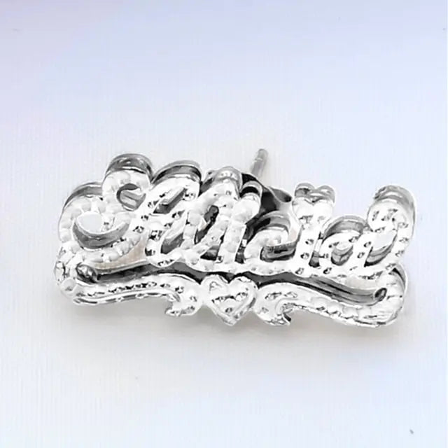 Personalized Name Earring For Women Stainless Steel Custom Gold Nameplate Stud Earring nowadaysfashion