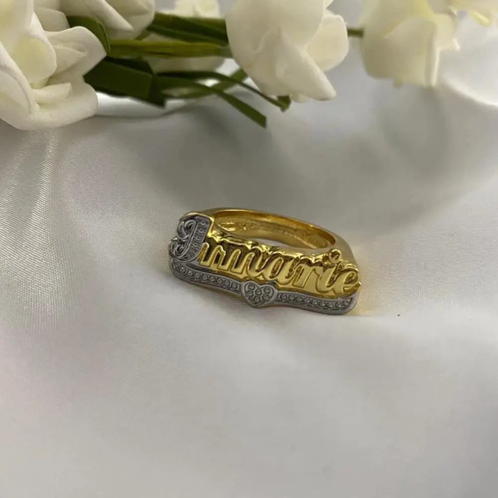 nowadaysfashion Custom Name Rings Gold Personality Hip Hop Punk Letter Ring nowadaysfashion