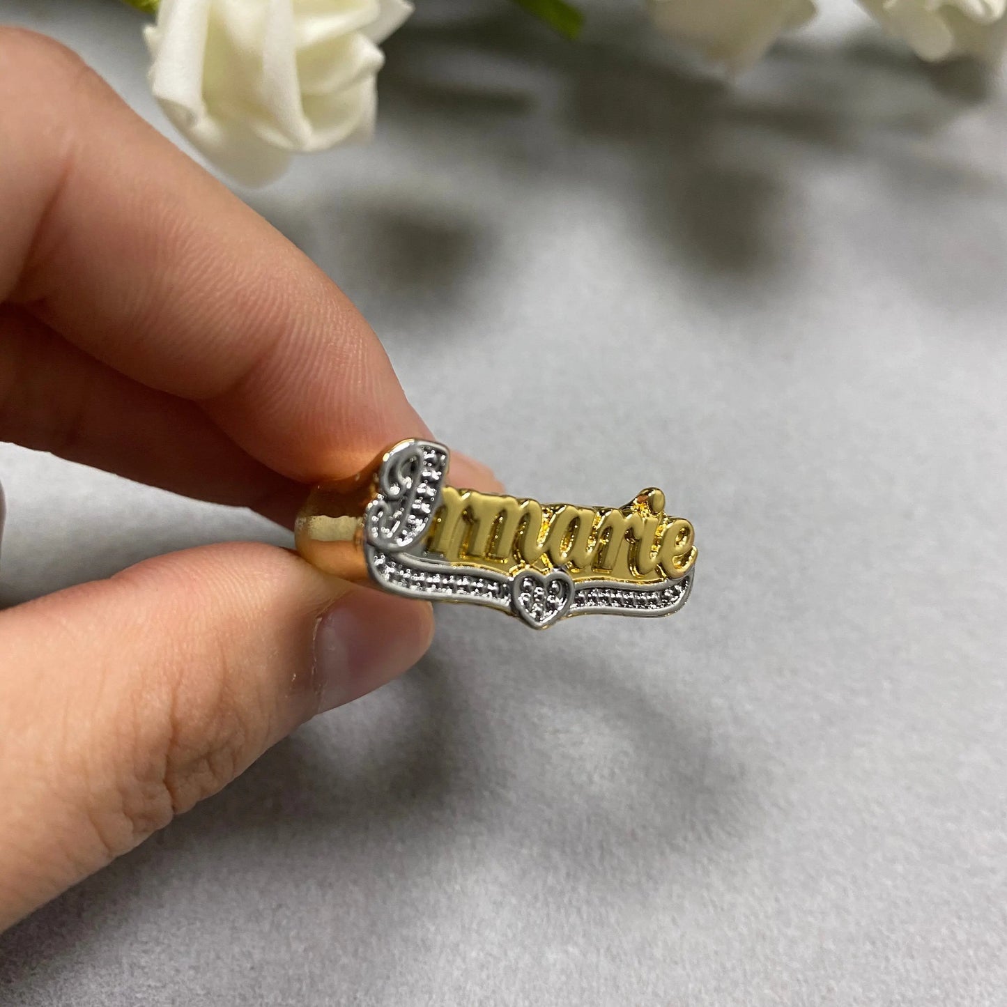 nowadaysfashion Custom Name Rings Gold Personality Hip Hop Punk Letter Ring nowadaysfashion