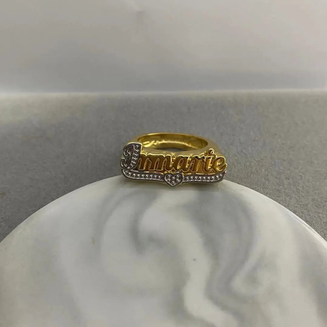 nowadaysfashion Custom Name Rings Gold Personality Hip Hop Punk Letter Ring nowadaysfashion