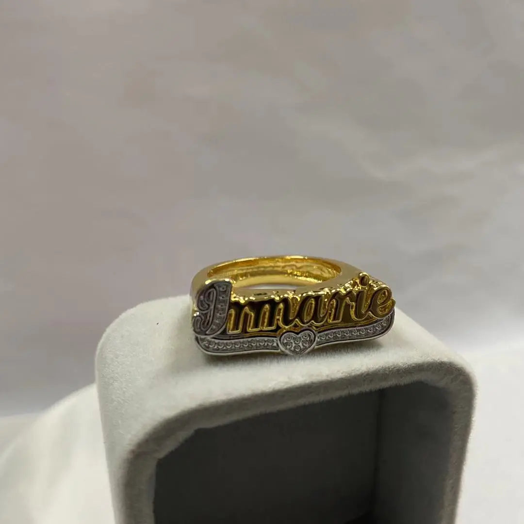 nowadaysfashion Custom Name Rings Gold Personality Hip Hop Punk Letter Ring nowadaysfashion